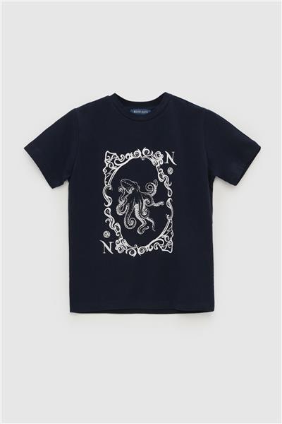 Nebbati Erkek Çocuk Lacivert T-Shirt