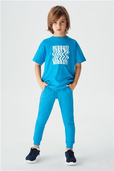 Nebbati Erkek Çocuk Mavi T-Shirt
