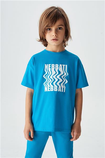 Nebbati Erkek Çocuk Mavi T-Shirt