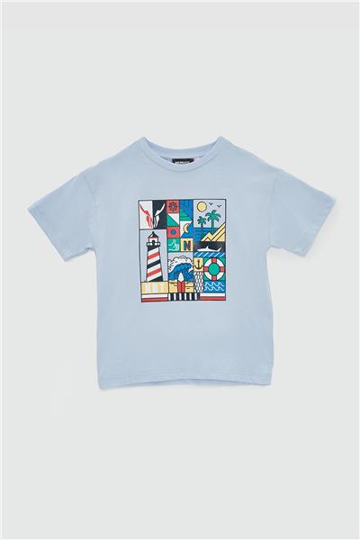Nebbati Erkek Çocuk Mavi T-Shirt