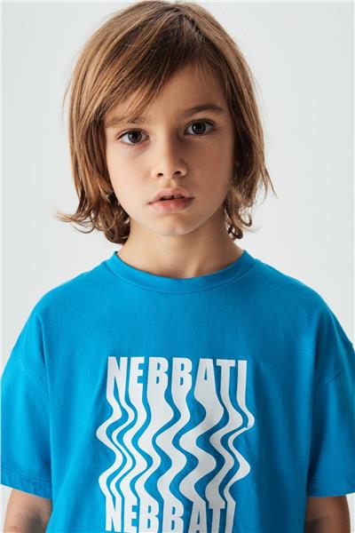 Nebbati Erkek Çocuk Mavi T-Shirt