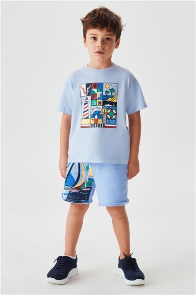Nebbati Erkek Çocuk Mavi T-Shirt