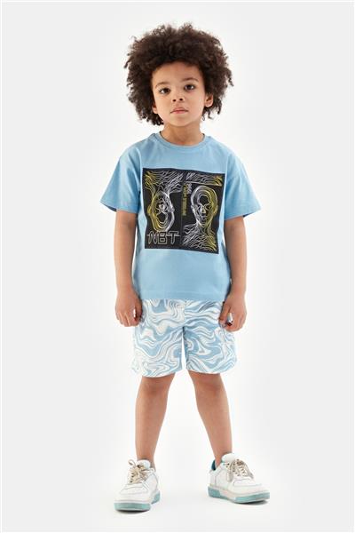 Nebbati Erkek Çocuk Mavi Tshirt