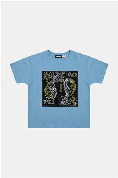 Nebbati Erkek Çocuk Mavi Tshirt