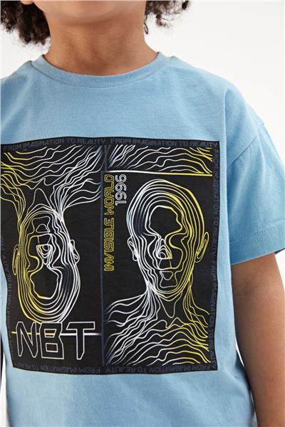 Nebbati Erkek Çocuk Mavi Tshirt