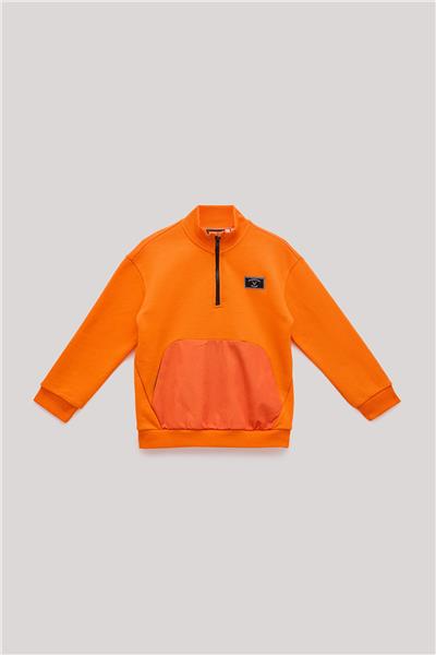 Nebbati Erkek Çocuk Oranj Sweatshirt