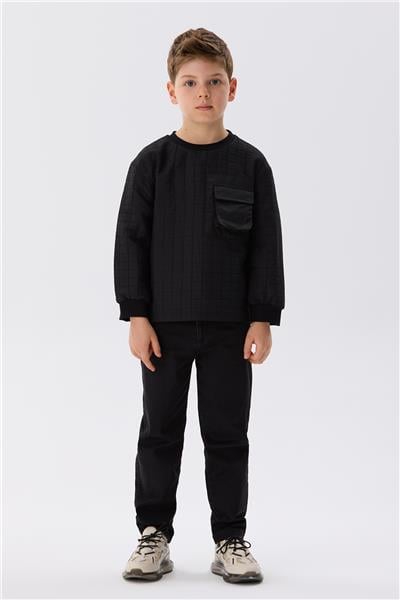 Nebbati Erkek Çocuk Siyah Sweatshirt