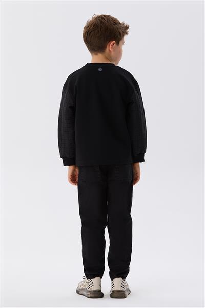 Nebbati Erkek Çocuk Siyah Sweatshirt