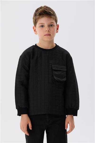 Nebbati Erkek Çocuk Siyah Sweatshirt