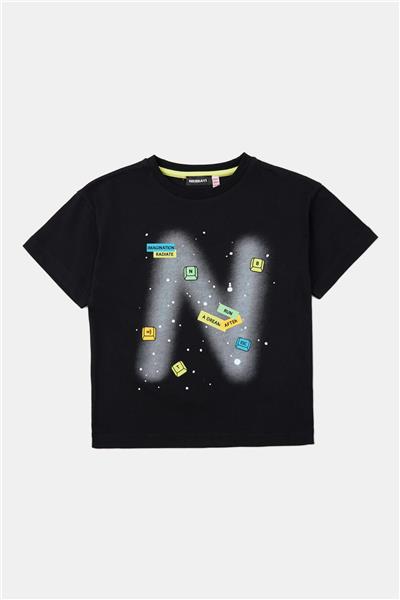 Nebbati Erkek Çocuk Siyah Tshirt