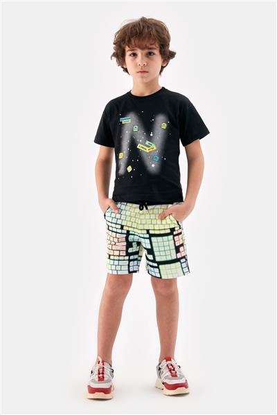 Nebbati Erkek Çocuk Siyah Tshirt