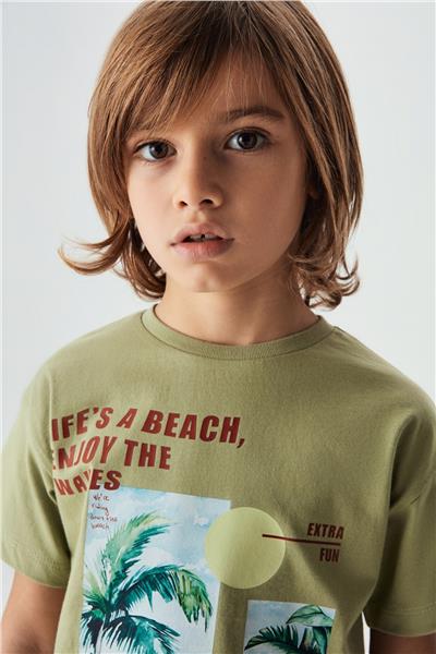 Nebbati Erkek Çocuk Yeşil T-Shirt