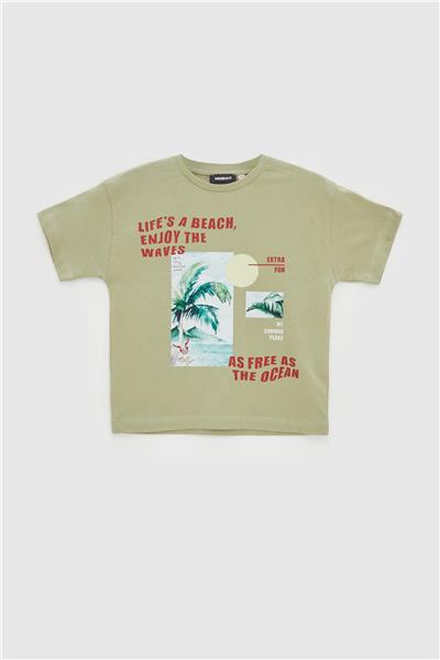 Nebbati Erkek Çocuk Yeşil T-Shirt