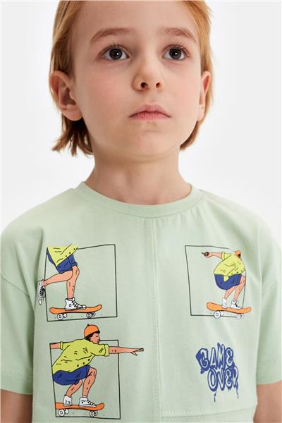 Nebbati Erkek Çocuk Yeşil Tshirt
