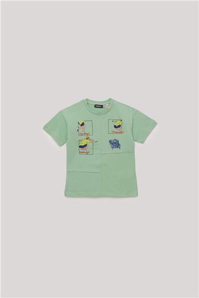 Nebbati Erkek Çocuk Yeşil Tshirt