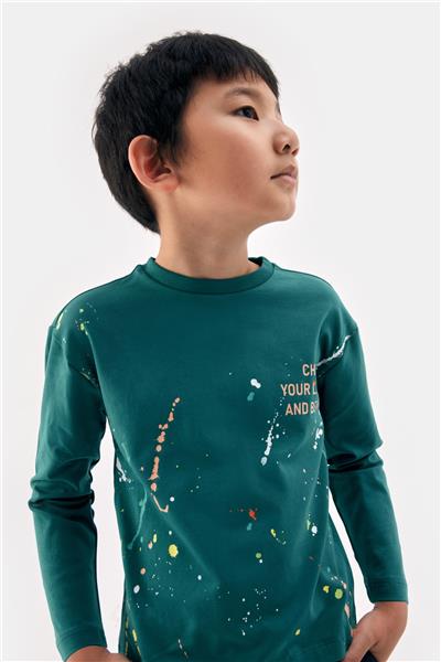 Nebbati Erkek Çocuk Yeşil Tshirt