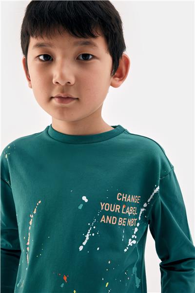 Nebbati Erkek Çocuk Yeşil Tshirt
