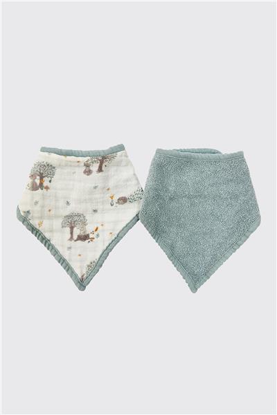 Owli Unisex Mavi Müslin 2'li Set