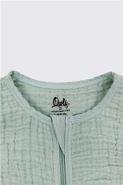 Owli Unisex Mavi Müslin Uyku Tulumu