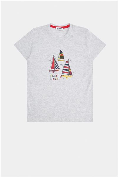Riccione Erkek Çocuk Gri Melanj T-Shirt