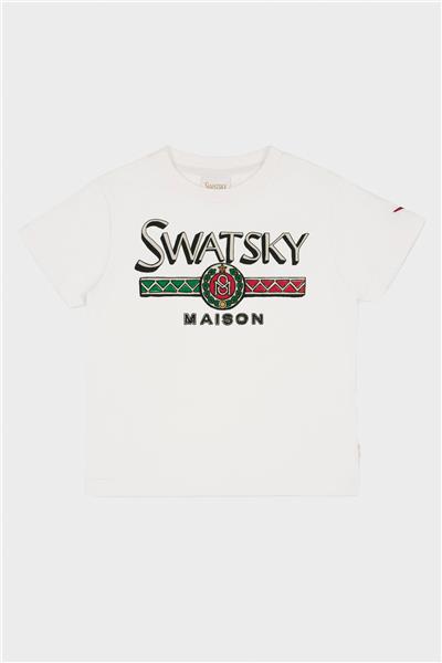 Swatsky Erkek Çocuk Kırık Beyaz T-Shirt