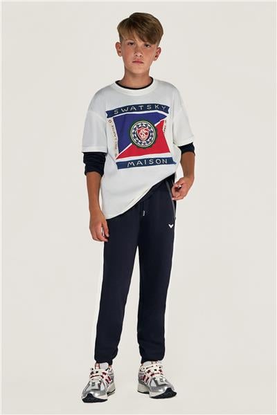 Swatsky Erkek Çocuk Kırık Beyaz T-Shirt