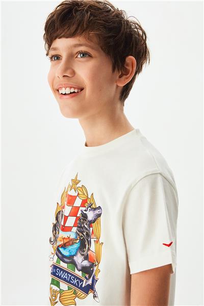 Swatsky Erkek Çocuk Kırık Beyaz Tshirt