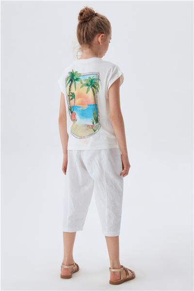 Swatsky Kız Çocuk Bej T-Shirt