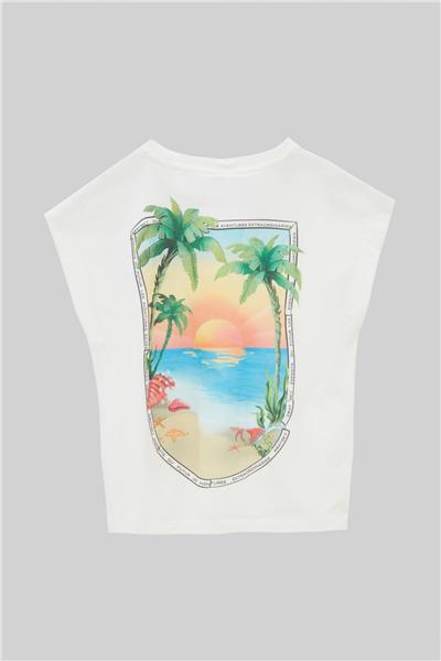 Swatsky Kız Çocuk Bej T-Shirt