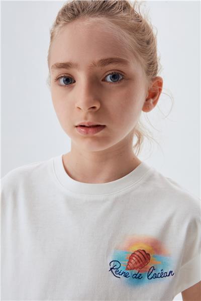 Swatsky Kız Çocuk Bej T-Shirt