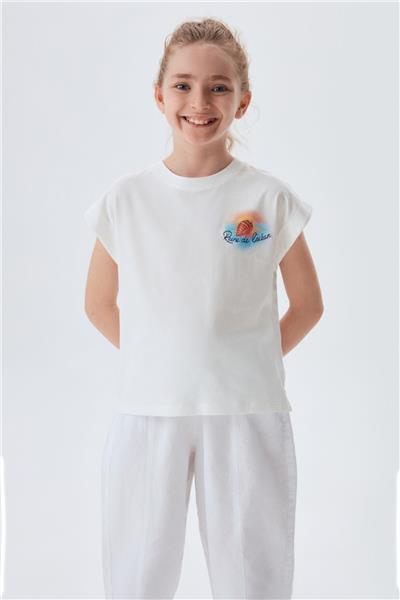 Swatsky Kız Çocuk Bej T-Shirt