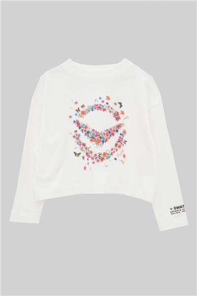Swatsky Kız Çocuk Beyaz T-Shirt