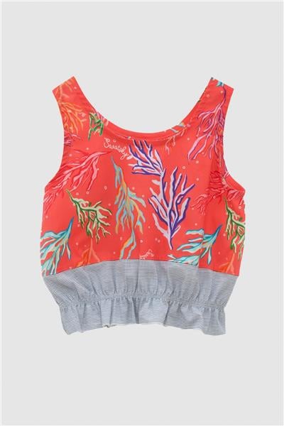 Swatsky Kız Çocuk Desenli Crop Top