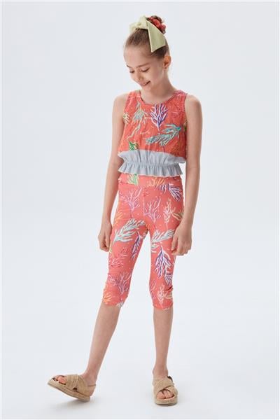 Swatsky Kız Çocuk Desenli Crop Top