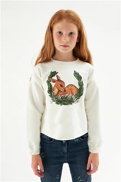 Swatsky Kız Çocuk Ekru Sweatshirt