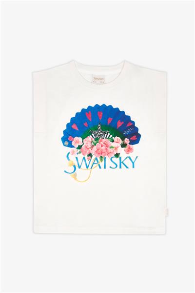 Swatsky Kız Çocuk Ekru Tshirt