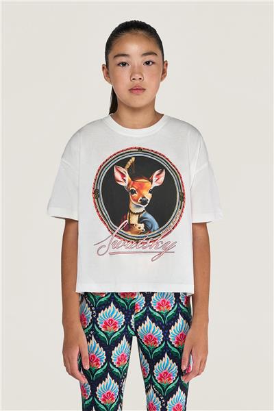 Swatsky Kız Çocuk Kırık Beyaz T-shirt