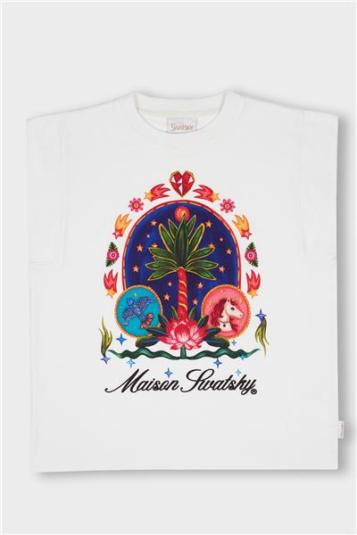 Swatsky Kız Çocuk Kırık Beyaz T-shirt