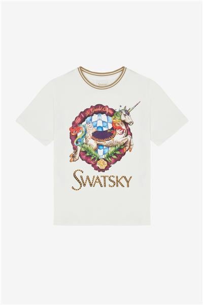 Swatsky Kız Çocuk Kırık Beyaz Tshirt