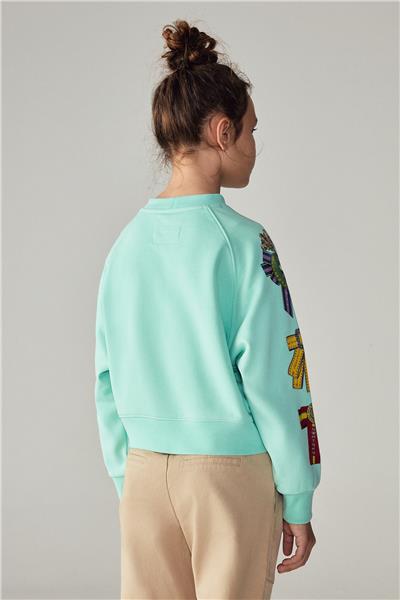 Swatsky Kız Çocuk Turkuaz Sweatshirt