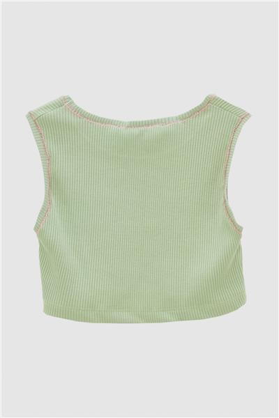 Swatsky Kız Çocuk Yeşil Crop Top