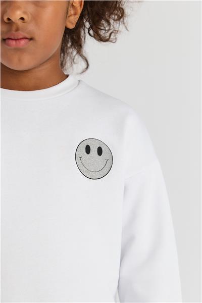 Tyess Basic Kız Çocuk Beyaz SweatshirtTyess Basic Kız Çocuk Beyaz Sweatshirt
