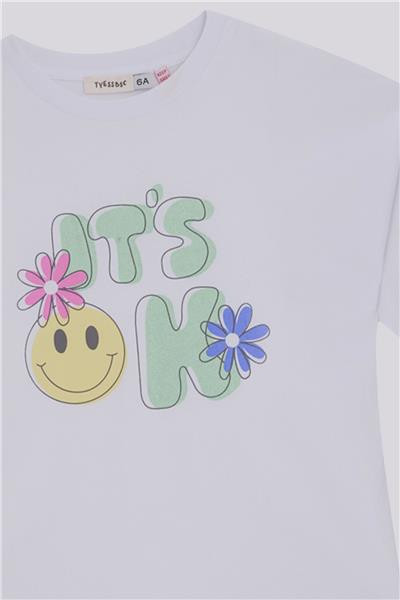 Tyess Basic Kız Çocuk Beyaz TshirtTyess Basic Kız Çocuk Beyaz Tshirt