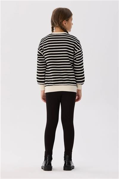 Tyess Basic Kız Çocuk Çizgili Sweatshirt