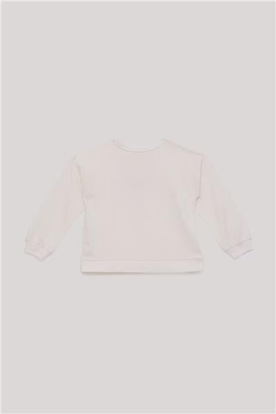 Tyess Basic Kız Çocuk Ekru Sweatshirt
