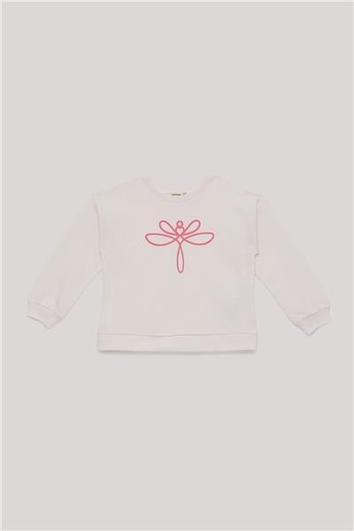 Tyess Basic Kız Çocuk Ekru Sweatshirt