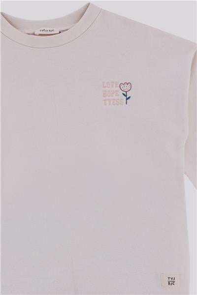 Tyess Basic Kız Çocuk Ekru SweatshirtTyess Basic Kız Çocuk Ekru Sweatshirt