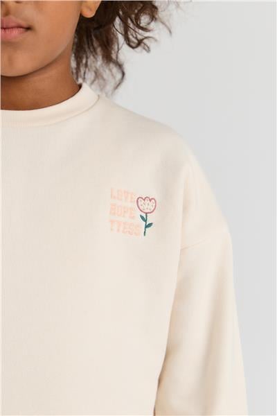 Tyess Basic Kız Çocuk Ekru SweatshirtTyess Basic Kız Çocuk Ekru Sweatshirt