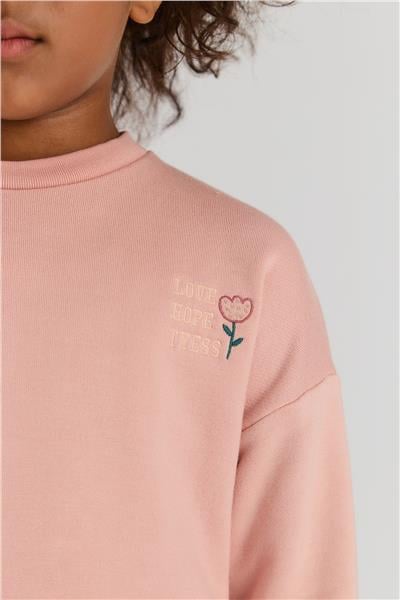 Tyess Basic Kız Çocuk Gül Kurusu SweatshirtTyess Basic Kız Çocuk Gül Kurusu Sweatshirt