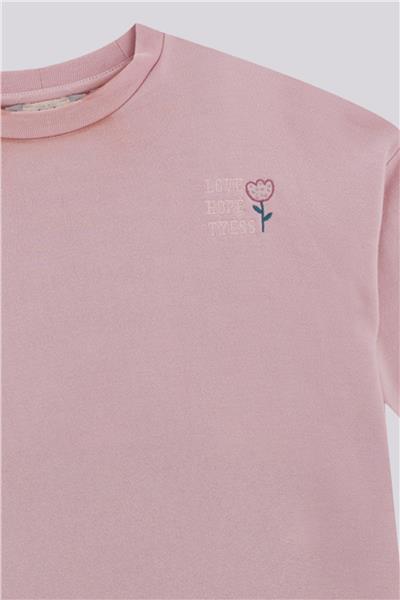 Tyess Basic Kız Çocuk Gül Kurusu SweatshirtTyess Basic Kız Çocuk Gül Kurusu Sweatshirt